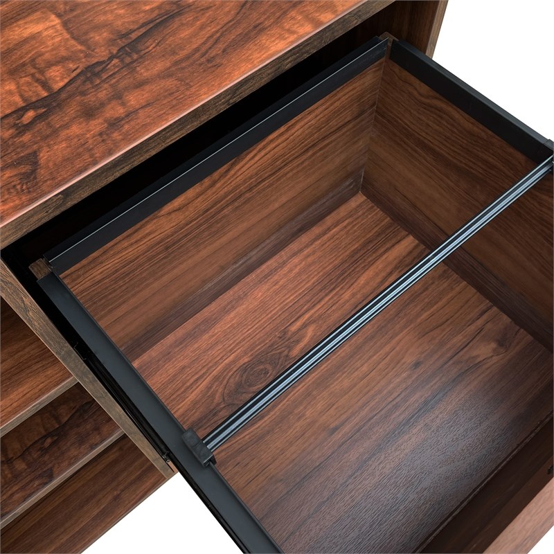 AGHDECO Oliwia 2-Drawer Wood Lateral Filing Cabinet in Walnut