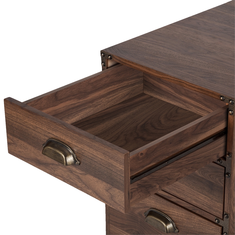 AGHDECO Howery 3-Drawer Particle Board/Wood Filing Cabinet in Walnut