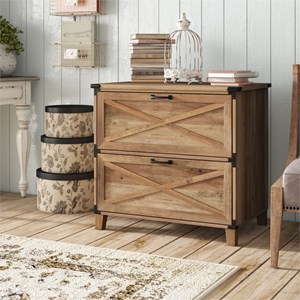 AGHDECO Roney Transitional Wood Lateral Filing Cabinet in Oak