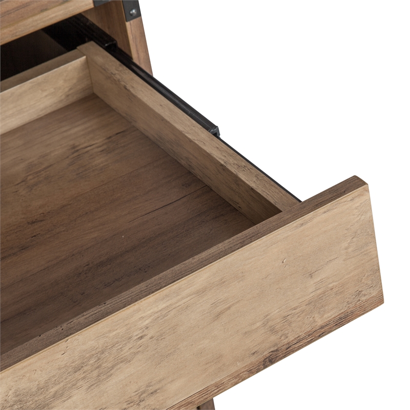 AGHDECO Roney 1-Drawer Particle Board/Wood Storage Cabinet in Rustic Oak