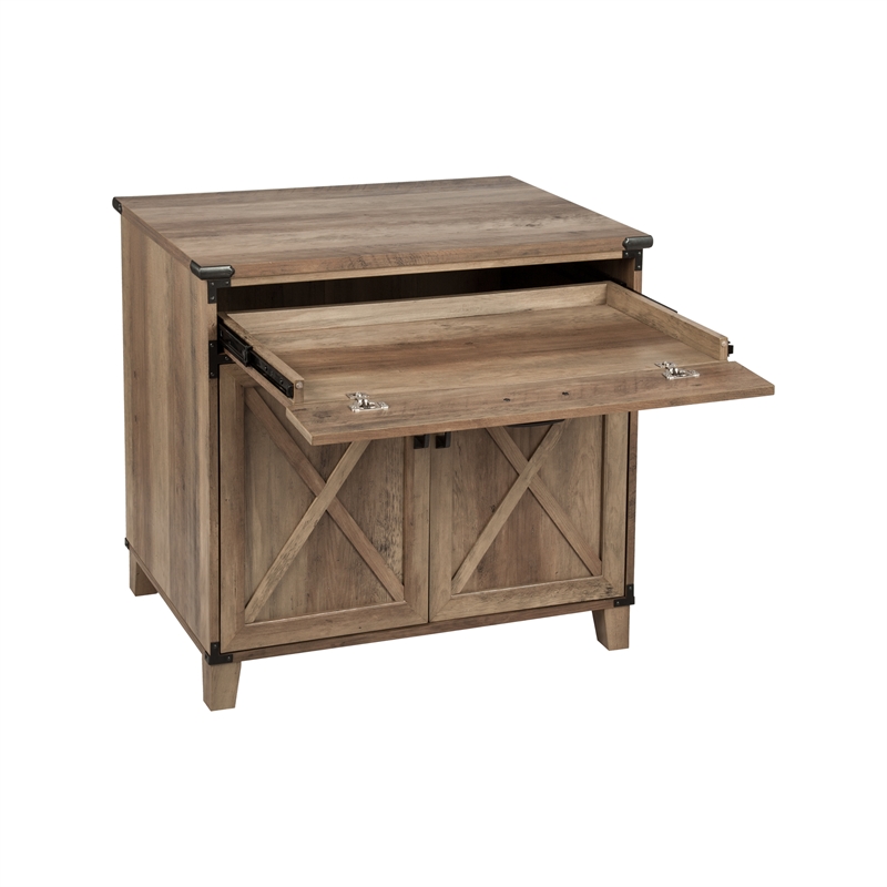 AGHDECO Roney 1-Drawer Particle Board/Wood Storage Cabinet in Rustic Oak