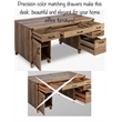 AGHDECO Roney Farmhouse Wooden Home Office Desk in Rustic Oak