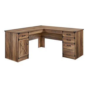 Oxford L-Shape Executive Desk in Rustic Oak