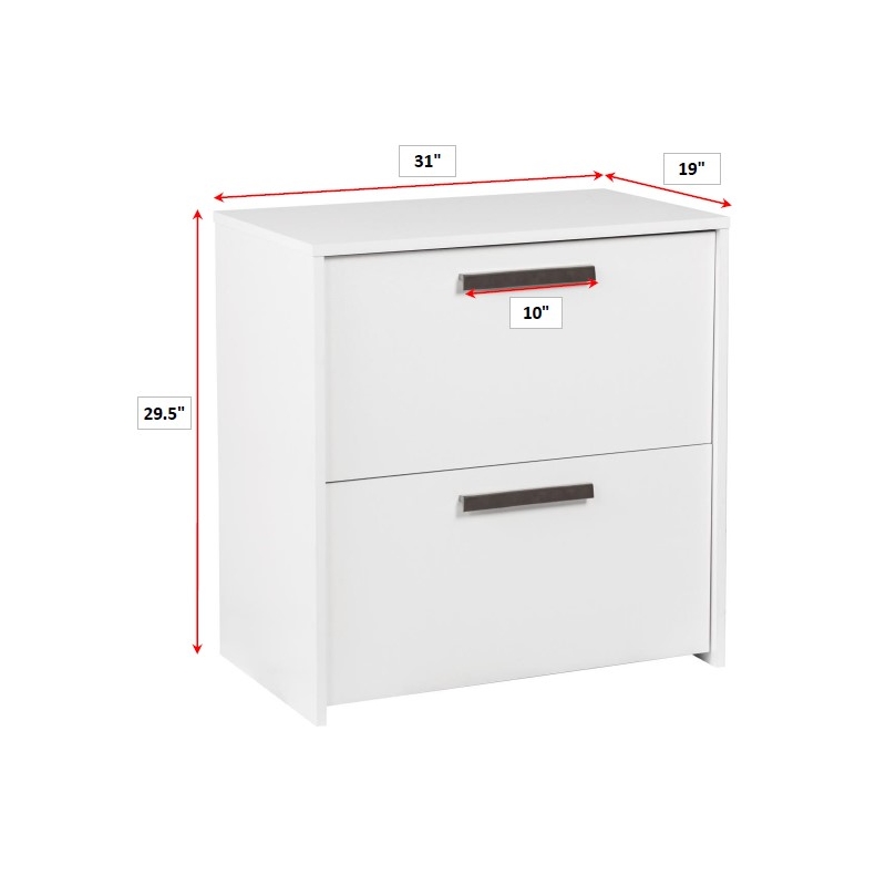 AGHDECO Alaska 2-Drawer Engineered Wood File Cabinet in White