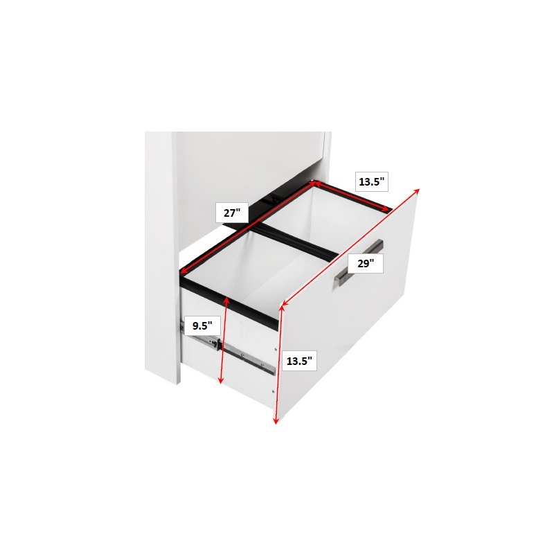 AGHDECO Alaska 2-Drawer Engineered Wood File Cabinet in White