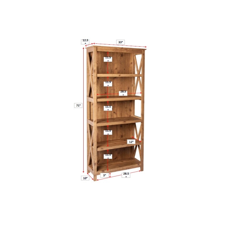 AGHDECO Austin 5-Tier Modern Engineered Wood Bookcase in Light Brown