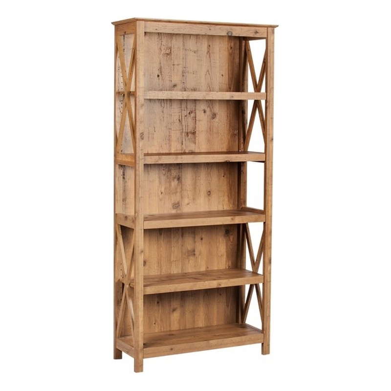 AGHDECO Austin 5-Tier Modern Engineered Wood Bookcase in Light Brown