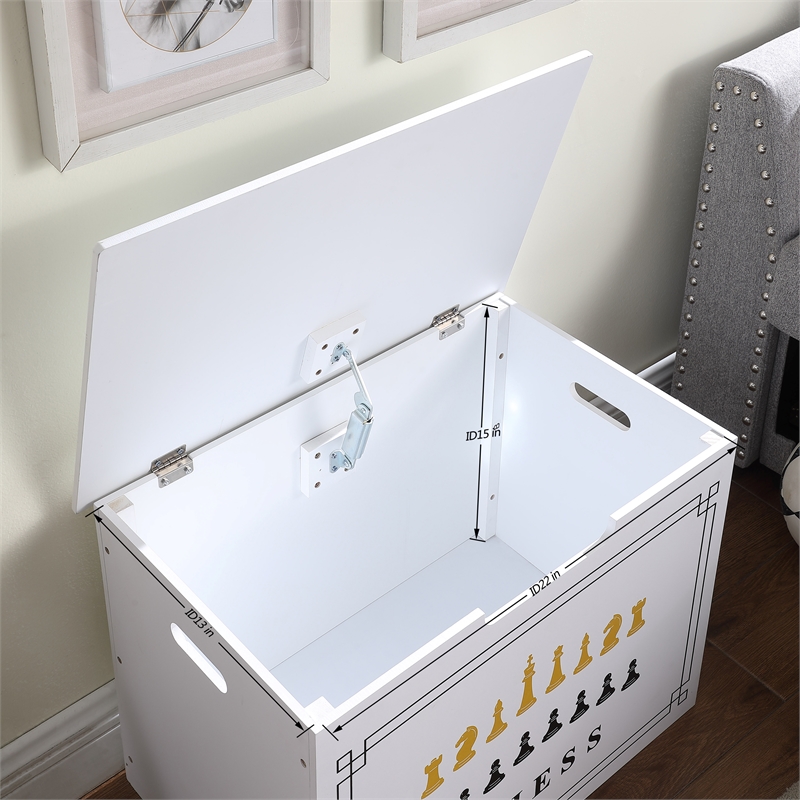 AGHDECO Pieryakers Engineered Wood Toy Box Organizer with Flip Top Lid in White