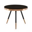 Limari Home Cayson Small Modern Metal and Glass Coffee Table in Black/Gold