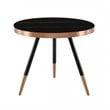 Limari Home Cayson Small Modern Metal and Glass Coffee Table in Black/Gold