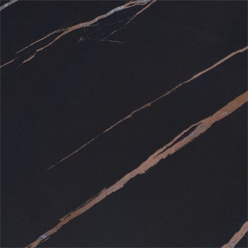 Limari Home Cayson Small Modern Metal and Glass Coffee Table in Black/Gold