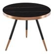 Limari Home Cayson Small Modern Metal and Glass Coffee Table in Black/Gold
