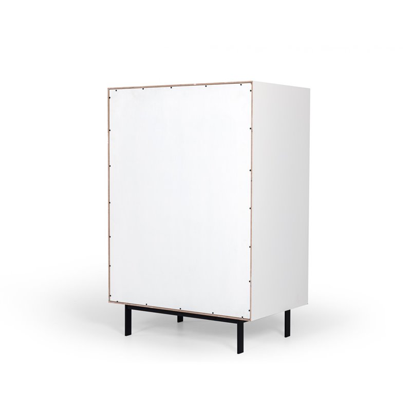 Limari Home Valencia Contemporary MDF Wood Bedroom Chest in White/Matte Black