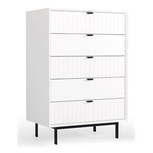limari home valencia contemporary mdf wood bedroom chest in white/matte black