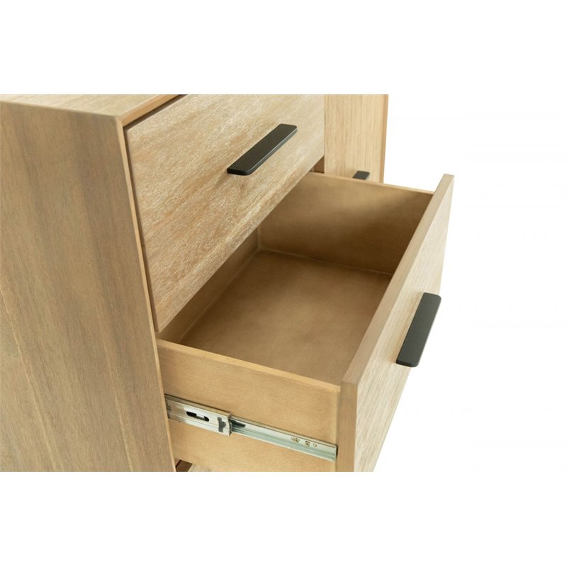 Limari Home Claire Contemporary Veneer Wood and Metal Chest in Walnut Natural