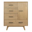 Limari Home Claire Contemporary Veneer Wood and Metal Chest in Walnut Natural