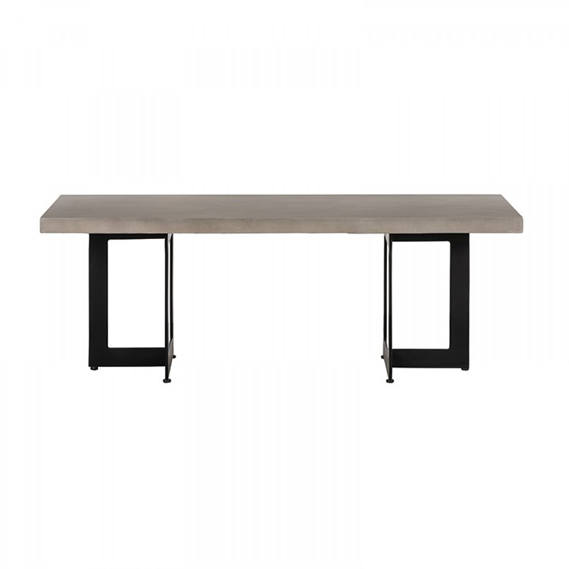 Limari Home Sharon Modern Concrete and Metal Coffee Table in Gray/Black