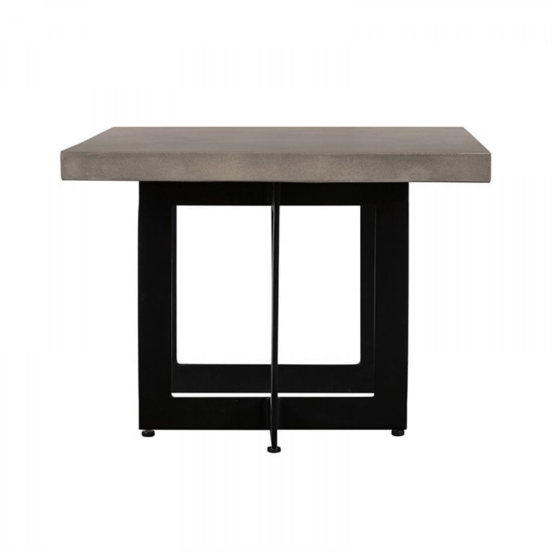 Limari Home Sharon Modern Concrete and Metal Coffee Table in Gray/Black