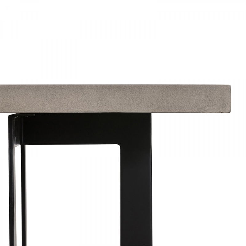 Limari Home Sharon Modern Concrete and Metal Coffee Table in Gray/Black
