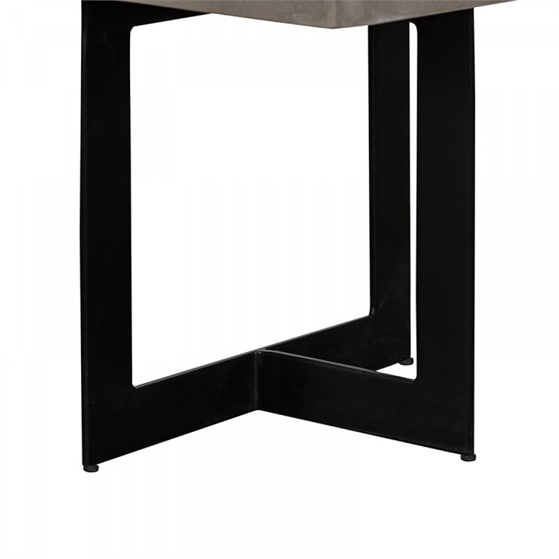 Limari Home Sharon Modern Concrete and Metal Coffee Table in Gray/Black