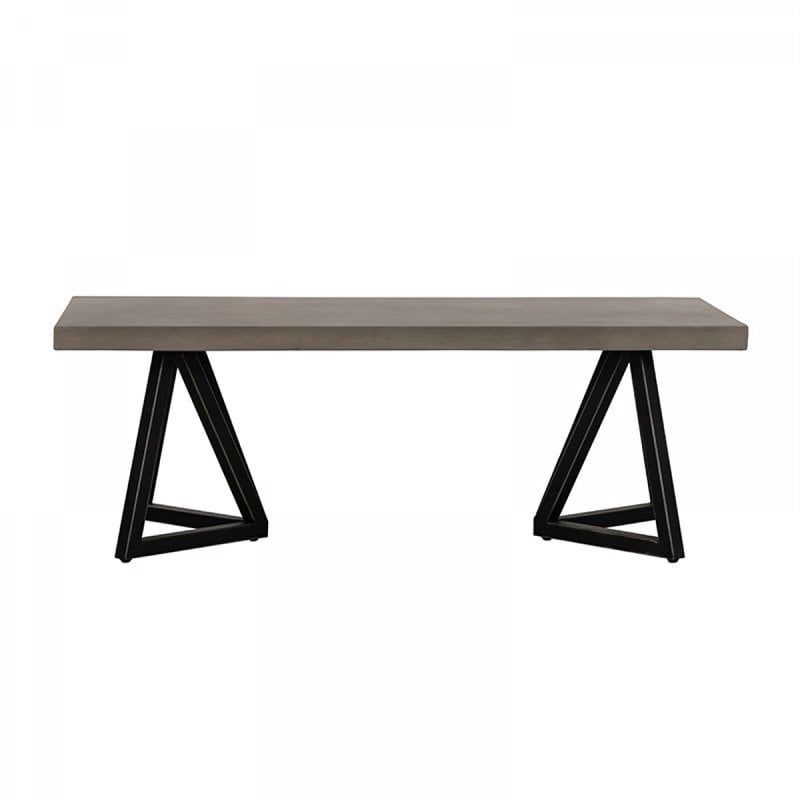 Limari Home Richmond Modern Concrete and Metal Coffee Table in Gray/Black