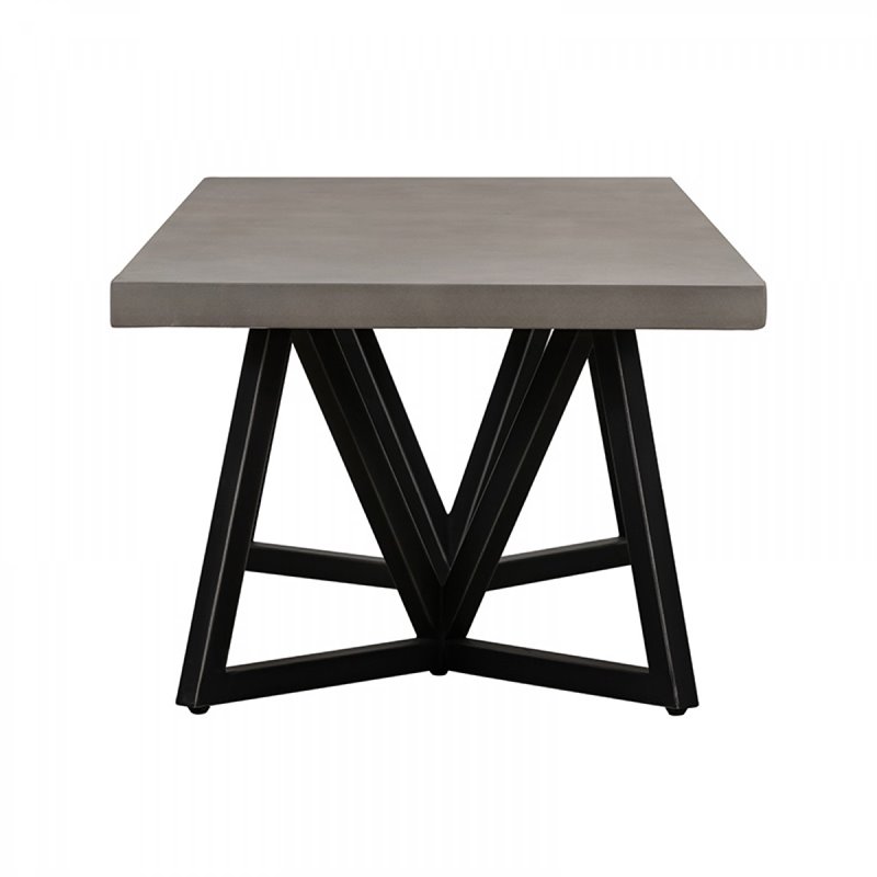 Limari Home Richmond Modern Concrete and Metal Coffee Table in Gray/Black