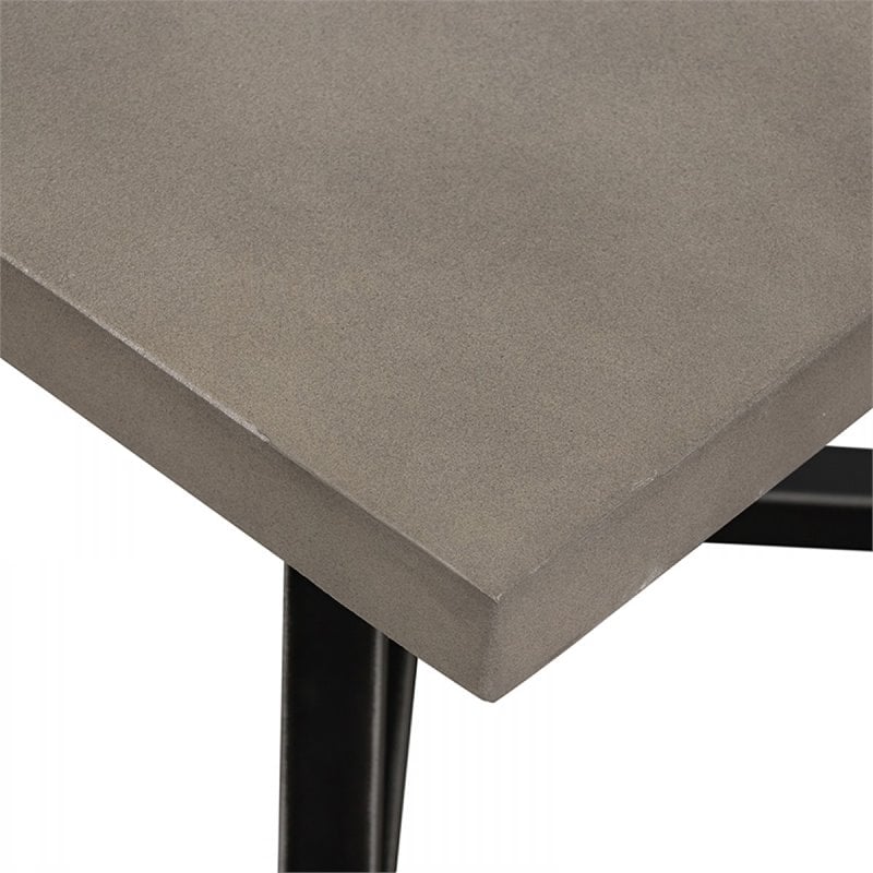 Limari Home Richmond Modern Concrete and Metal Coffee Table in Gray/Black