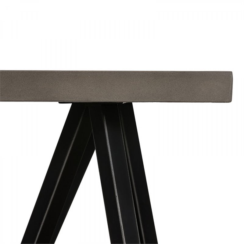 Limari Home Richmond Modern Concrete and Metal Coffee Table in Gray/Black
