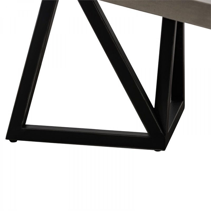 Limari Home Richmond Modern Concrete and Metal Coffee Table in Gray/Black