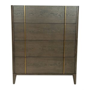 limari home oakley mid-century veneer wood and metal chest in dark brown/white