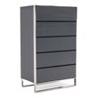 Limari Home Jolene Modern Veneer Wood and Stainless Steel Bedroom Chest in Gray