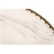 Limari Home Eleanor Round Metal and Faux Marble Coffee Table in White/Gold