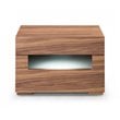 Limari Home Ceres LED Contemporary Veneer and MDF Wood Nightstand in Walnut