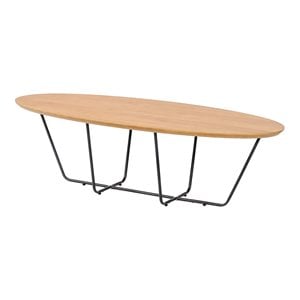 Limari Home Esther Large Industrial Veneer Wood Coffee Table in Oak/Black