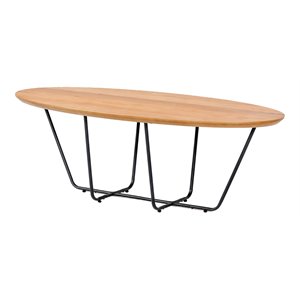 Limari Home Esther Small Industrial Veneer Wood Coffee Table in Oak/Black