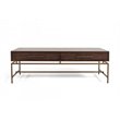 Limari Home Nathan Acacia Wood/Metal Coffee Table in Dark Brown/Antique Brass