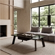 Limari Home Chadwick Wood/Stainless Steel Coffee Table in Ebony Black/Rosegold