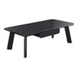 Limari Home Chadwick Wood/Stainless Steel Coffee Table in Ebony Black/Rosegold