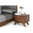 Limari Home Soria Modern Wood and Stainless Steel Bedroom Nightstand in Walnut