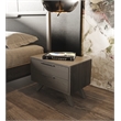 Limari Home Soria Modern Wood and Stainless Steel Bedroom Nightstand in Gray