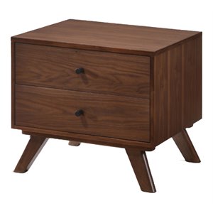 limari home addison mid-century wood and stainless steel nightstand in walnut