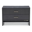 Limari Home Wales 2-Drawer Modern Veneer Wood and Metal Nightstand in Gray Ash