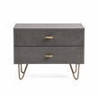 Limari Home Bryan Modern Veneer Wood and Metal Bedroom Nightstand in Gray/Gold