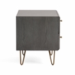 Limari Home Bryan Modern Veneer Wood and Metal Bedroom Nightstand in Gray/Gold