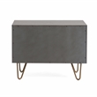 Limari Home Bryan Modern Veneer Wood and Metal Bedroom Nightstand in Gray/Gold