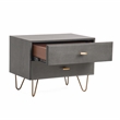 Limari Home Bryan Modern Veneer Wood and Metal Bedroom Nightstand in Gray/Gold