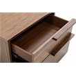 Limari Home Amberlie Modern Veneer Wood Nightstand with 2 Drawers in Walnut