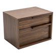 Limari Home Amberlie Modern Veneer Wood Nightstand with 2 Drawers in Walnut