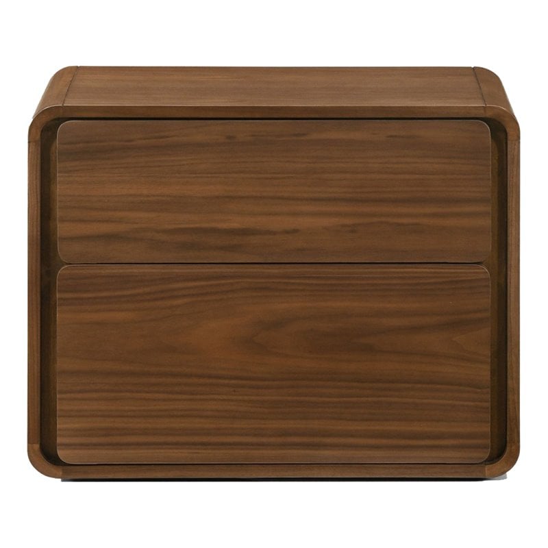 Limari Home Dustin Modern Veneer and Rubberwood Bedroom Nightstand in Walnut