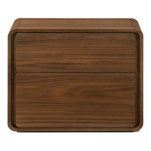limari home dustin modern veneer and rubberwood bedroom nightstand in walnut
